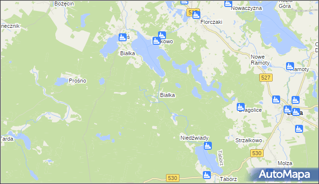 mapa Białka gmina Łukta, Białka gmina Łukta na mapie Targeo