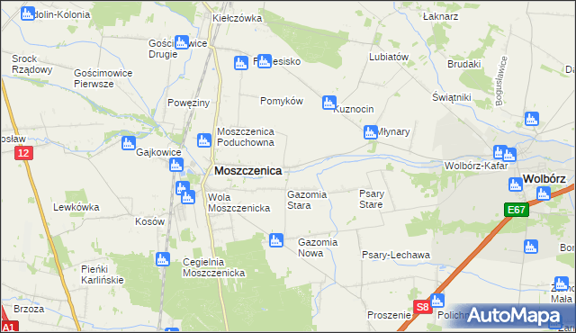 mapa Białkowice, Białkowice na mapie Targeo