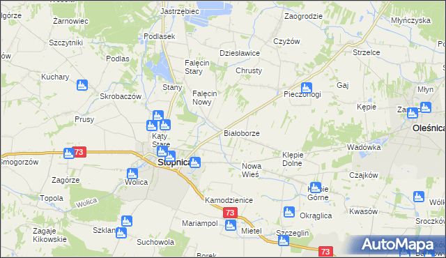 mapa Białoborze, Białoborze na mapie Targeo