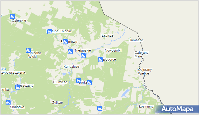 mapa Białogorce, Białogorce na mapie Targeo