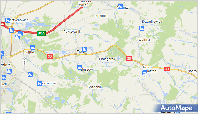 mapa Białogórze, Białogórze na mapie Targeo