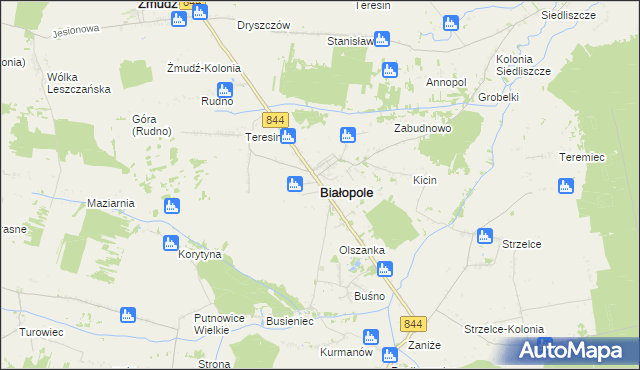 mapa Białopole powiat chełmski, Białopole powiat chełmski na mapie Targeo