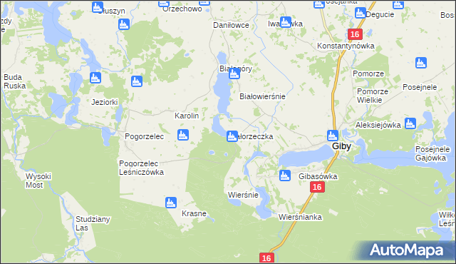 mapa Białorzeczka, Białorzeczka na mapie Targeo