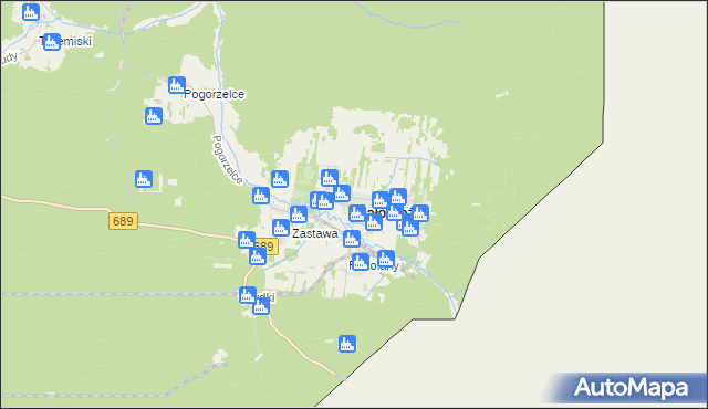 mapa Białowieża powiat hajnowski, Białowieża powiat hajnowski na mapie Targeo