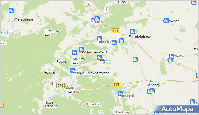 mapa Biały Ług gmina Szudziałowo, Biały Ług gmina Szudziałowo na mapie Targeo