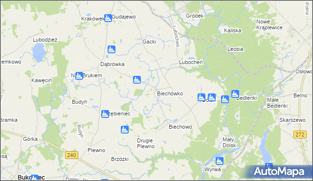mapa Biechówko gmina Drzycim, Biechówko gmina Drzycim na mapie Targeo