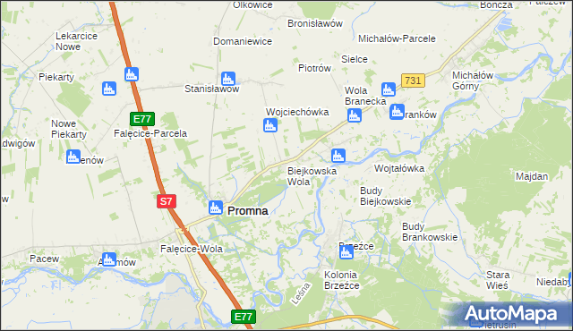 mapa Biejkowska Wola, Biejkowska Wola na mapie Targeo