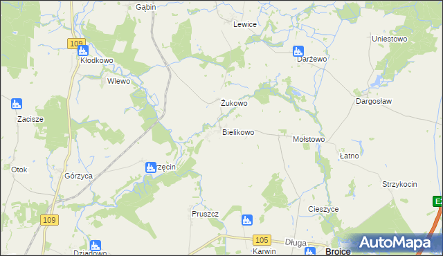 mapa Bielikowo, Bielikowo na mapie Targeo