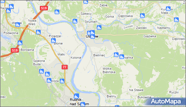 mapa Bieliniec, Bieliniec na mapie Targeo