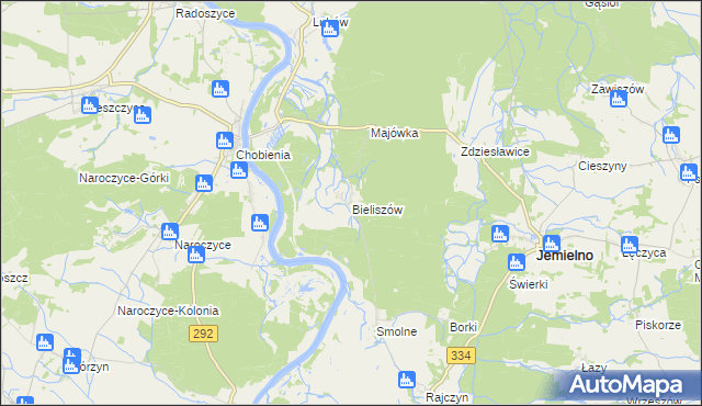 mapa Bieliszów, Bieliszów na mapie Targeo