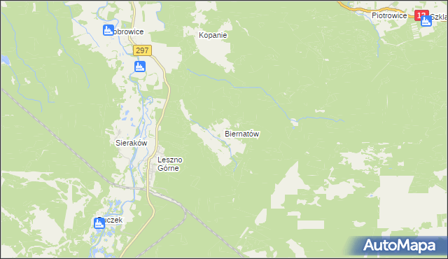 mapa Biernatów gmina Szprotawa, Biernatów gmina Szprotawa na mapie Targeo