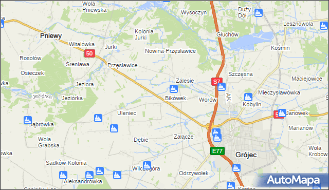 mapa Bikówek, Bikówek na mapie Targeo