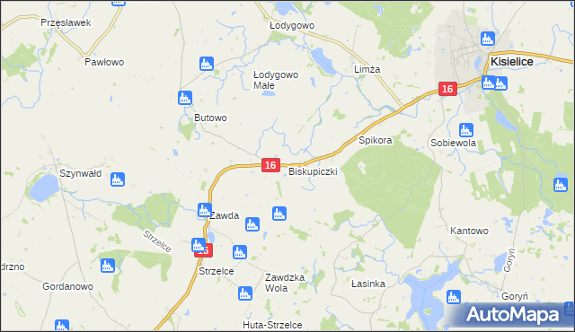 mapa Biskupiczki, Biskupiczki na mapie Targeo