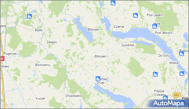 mapa Bitkowo gmina Filipów, Bitkowo gmina Filipów na mapie Targeo