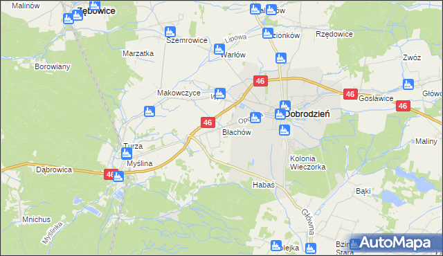 mapa Błachów, Błachów na mapie Targeo