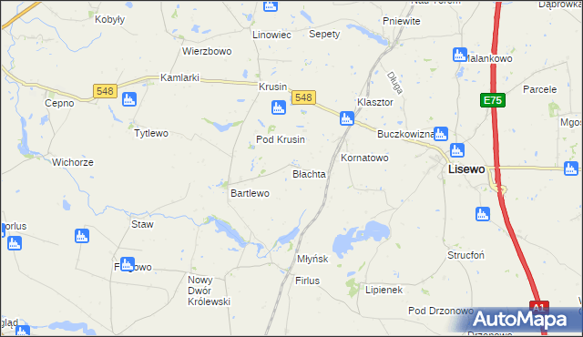 mapa Błachta, Błachta na mapie Targeo