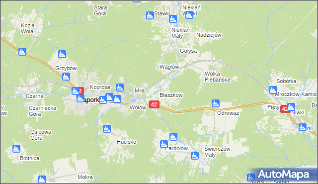 mapa Błaszków, Błaszków na mapie Targeo