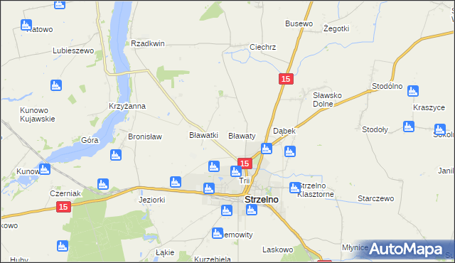 mapa Bławaty, Bławaty na mapie Targeo