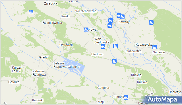 mapa Błędowo gmina Baranowo, Błędowo gmina Baranowo na mapie Targeo