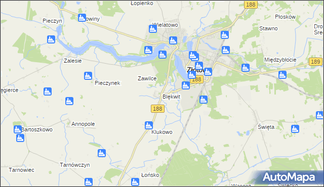 mapa Blękwit, Blękwit na mapie Targeo