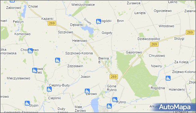 mapa Błenna B, Błenna B na mapie Targeo