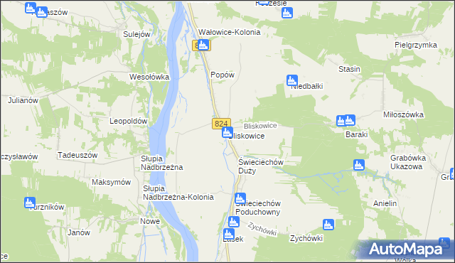 mapa Bliskowice, Bliskowice na mapie Targeo