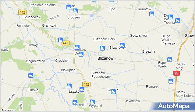 mapa Blizanów, Blizanów na mapie Targeo