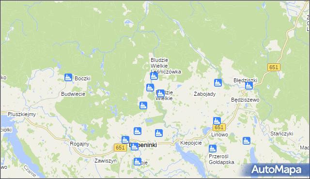 mapa Bludzie Wielkie, Bludzie Wielkie na mapie Targeo