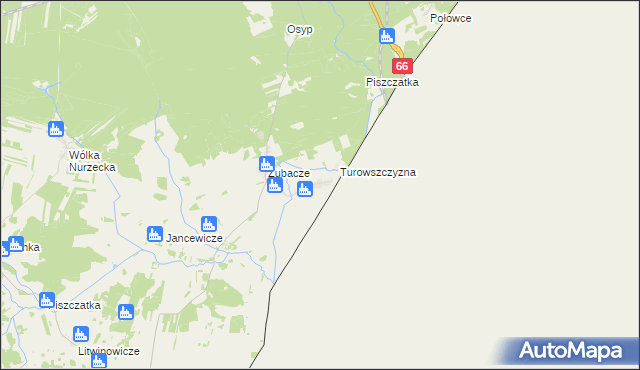 mapa Bobrówka gmina Czeremcha, Bobrówka gmina Czeremcha na mapie Targeo