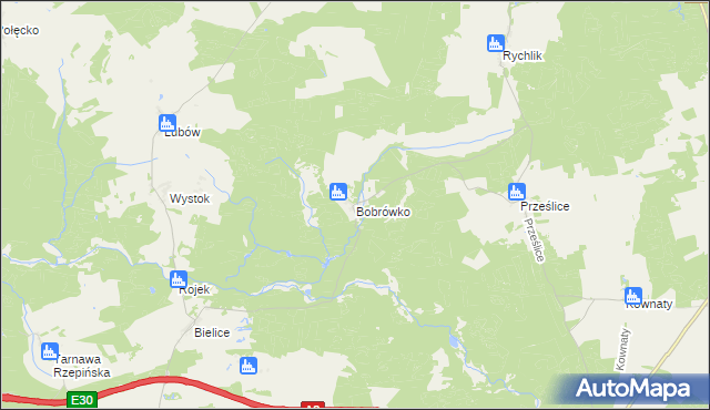 mapa Bobrówko gmina Torzym, Bobrówko gmina Torzym na mapie Targeo