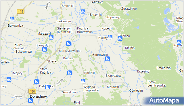 mapa Bobrowniki gmina Grabów nad Prosną, Bobrowniki gmina Grabów nad Prosną na mapie Targeo