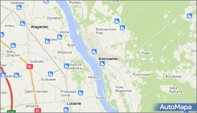 mapa Bobrowniki powiat lipnowski, Bobrowniki powiat lipnowski na mapie Targeo