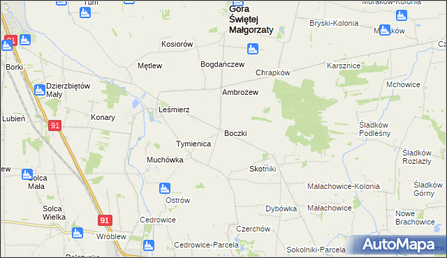 mapa Boczki gmina Ozorków, Boczki gmina Ozorków na mapie Targeo