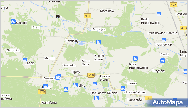 mapa Boczki Nowe, Boczki Nowe na mapie Targeo