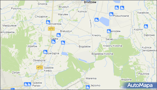 mapa Bogdałów, Bogdałów na mapie Targeo