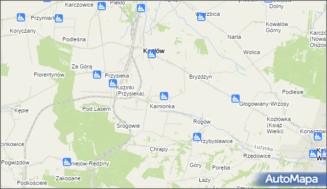 mapa Bogdanów gmina Kozłów, Bogdanów gmina Kozłów na mapie Targeo