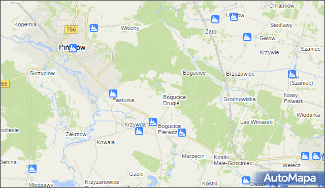 mapa Bogucice Drugie, Bogucice Drugie na mapie Targeo