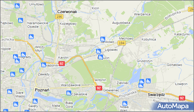 mapa Bogucin gmina Swarzędz, Bogucin gmina Swarzędz na mapie Targeo