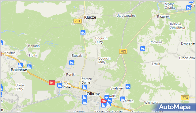 mapa Bogucin Mały, Bogucin Mały na mapie Targeo