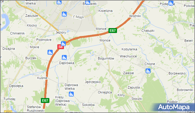 mapa Bogumiłów gmina Sieradz, Bogumiłów gmina Sieradz na mapie Targeo