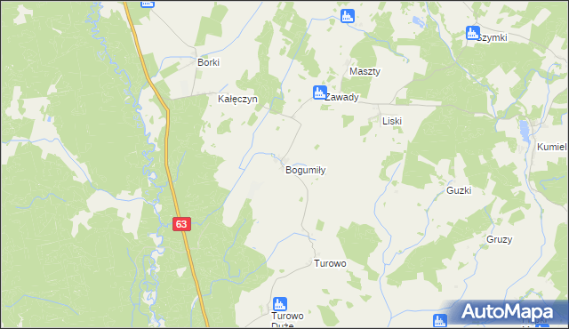 mapa Bogumiły gmina Pisz, Bogumiły gmina Pisz na mapie Targeo
