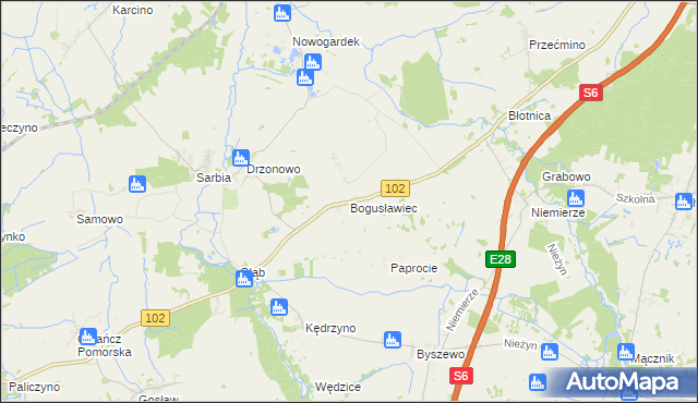 mapa Bogusławiec, Bogusławiec na mapie Targeo