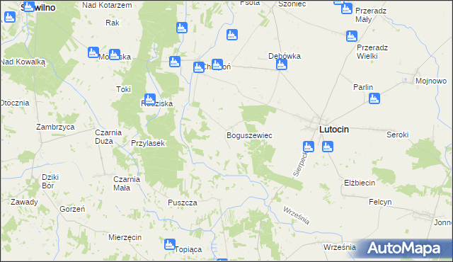 mapa Boguszewiec, Boguszewiec na mapie Targeo