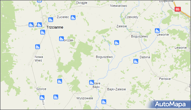 mapa Boguszewo gmina Trzcianne, Boguszewo gmina Trzcianne na mapie Targeo