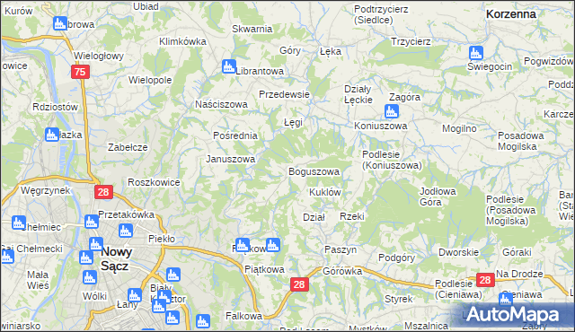 mapa Boguszowa, Boguszowa na mapie Targeo