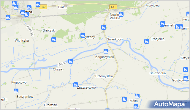 mapa Boguszyniec gmina Witnica, Boguszyniec gmina Witnica na mapie Targeo