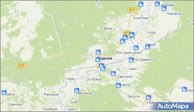 mapa Bojanów powiat stalowowolski, Bojanów powiat stalowowolski na mapie Targeo