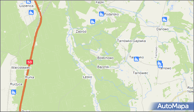 mapa Bolechowo gmina Goleniów, Bolechowo gmina Goleniów na mapie Targeo