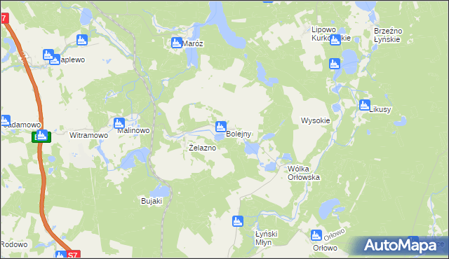 mapa Bolejny, Bolejny na mapie Targeo