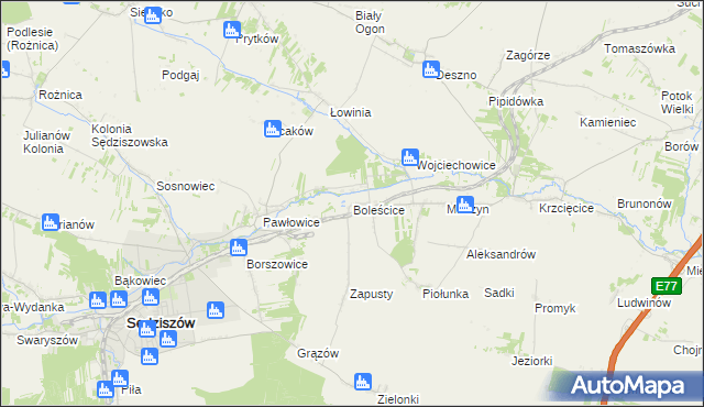 mapa Boleścice, Boleścice na mapie Targeo